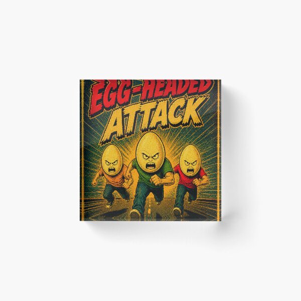 Item preview, Egg Headed Monster  Attack Retro Comic Poster designed and sold by Odd Alien Lab.