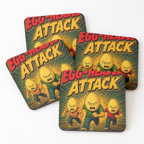 Item preview, Egg Headed Monster  Attack Retro Comic Poster designed and sold by Odd Alien Lab.