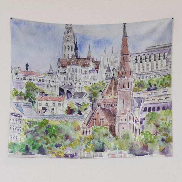 Item preview, Hand painted Hungary Budapest  watercolour  designed and sold by SelenePaintings .