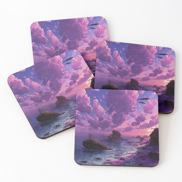 Item preview, Fantastic coastline – Surreal landscape under a purple sky designed and sold by ZGEIST-91.
