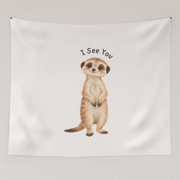 Aperçu de l'œuvre Je te vois, suricate, art du safari créée et vendue par mycute-stickers.