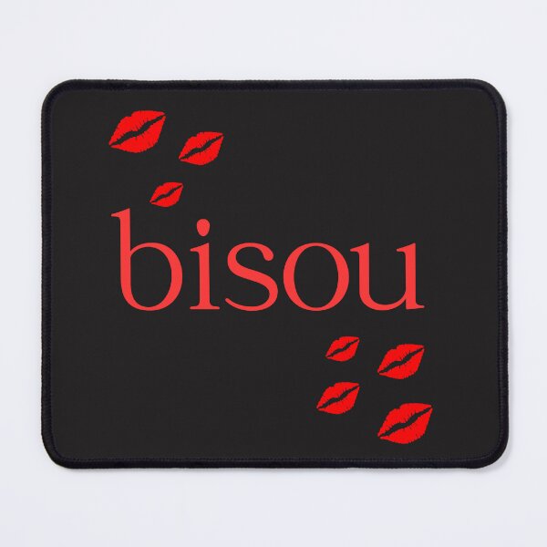 Item preview, Bisou Typography Design with Lips | Romantic & Playful Red Graphic designed and sold by MetaModel Editions.