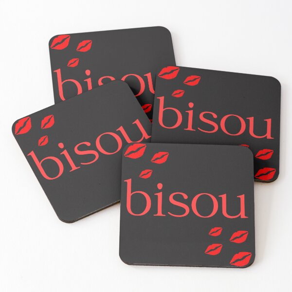 Item preview, Bisou Typography Design with Lips | Romantic & Playful Red Graphic designed and sold by MetaModel Editions.