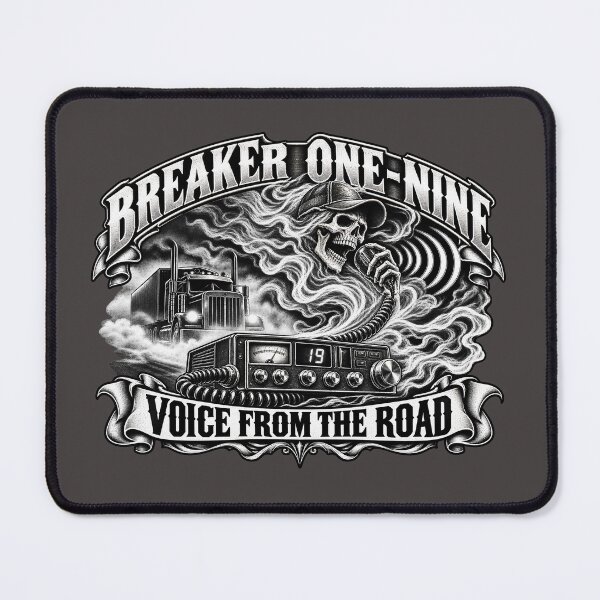 Item preview, Breaker One-Nine | Voice From The Road | Skeleton Driver CB Radio Semi Truck Art designed and sold by NomadForge.