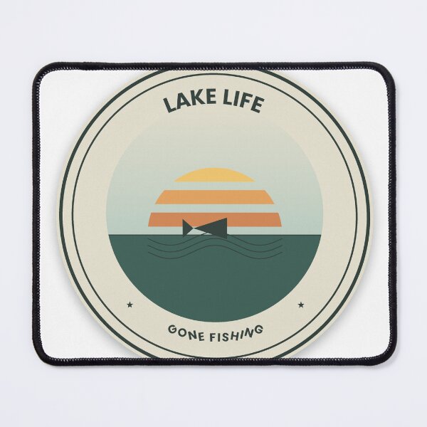 Item preview, Retro Lake Life Gone Fishing Vintage Outdoorsman Badge Sticker designed and sold by VanSum.