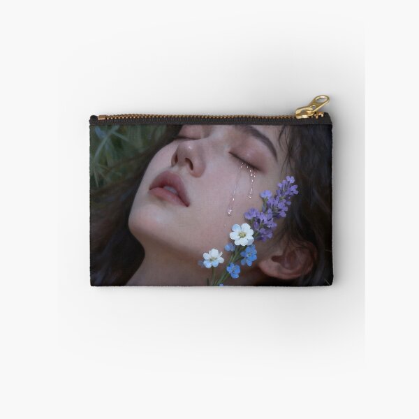 Item preview, Tears Become Flowers Wall Art, Melancholy Woman Fine Art, Healing Through Sorrow designed and sold by stylishdzign.