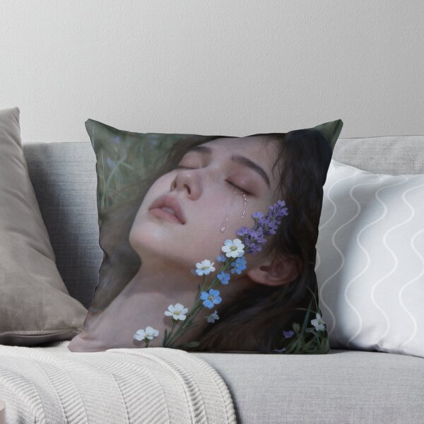 Item preview, Tears Become Flowers Wall Art, Melancholy Woman Fine Art, Healing Through Sorrow designed and sold by stylishdzign.