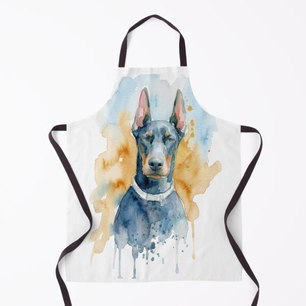Item preview, Bold Blue Doberman Watercolor Dog Portrait designed and sold by caracatita75.