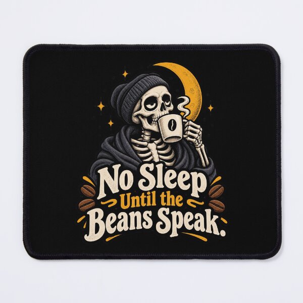 Item preview, Skeleton Coffee Lover – No Sleep Until the Beans Speak Vintage Grim Reaper designed and sold by Moad Fahim.