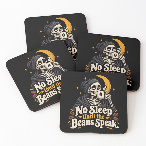 Item preview, Skeleton Coffee Lover – No Sleep Until the Beans Speak Vintage Grim Reaper designed and sold by Moad Fahim.