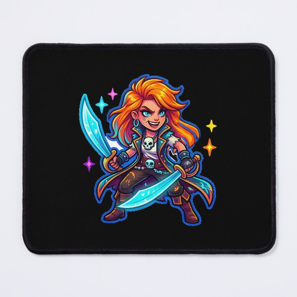 Item preview, Cool Cartoon Badass Pirate Girl Sticker designed and sold by Freestyle Prints.