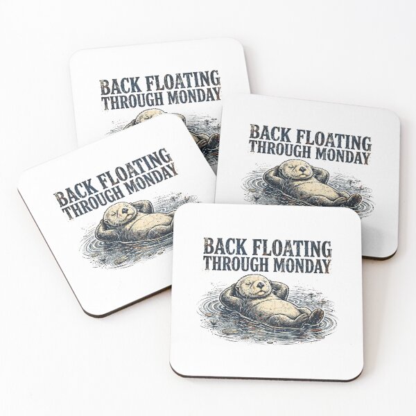 Item preview, Back Floating Monday Funny Otter Vintage TShirt designed and sold by Worn and Witty.