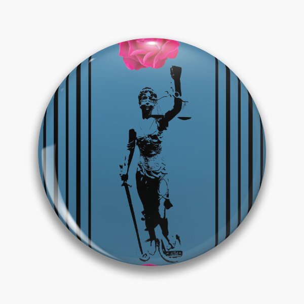 Item preview, Lady Justice & Rose Stripes on Blue designed and sold by Digitalmyth's Designs.