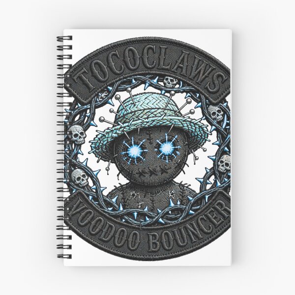 Item preview, Voodoo Bouncer Pin Doll Straw Hat | Biker Patch Graphic designed and sold by TOCOCLAWS.