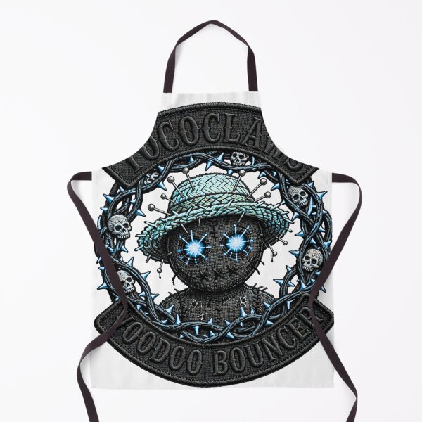 Item preview, Voodoo Bouncer Pin Doll Straw Hat | Biker Patch Graphic designed and sold by TOCOCLAWS.