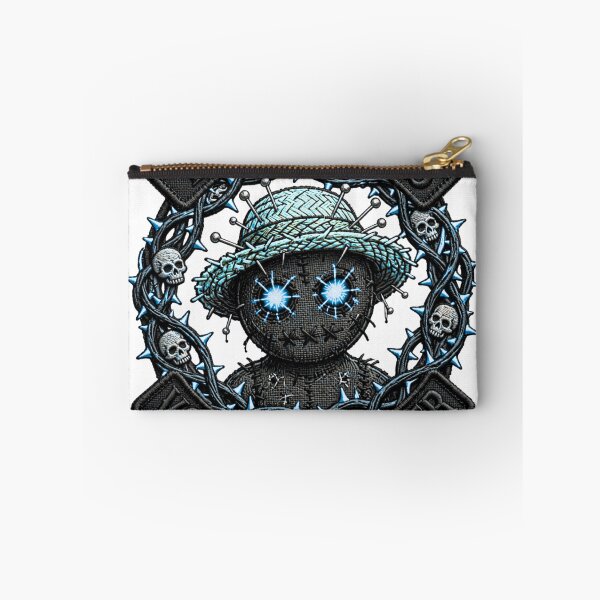 Item preview, Voodoo Bouncer Pin Doll Straw Hat | Biker Patch Graphic designed and sold by TOCOCLAWS.