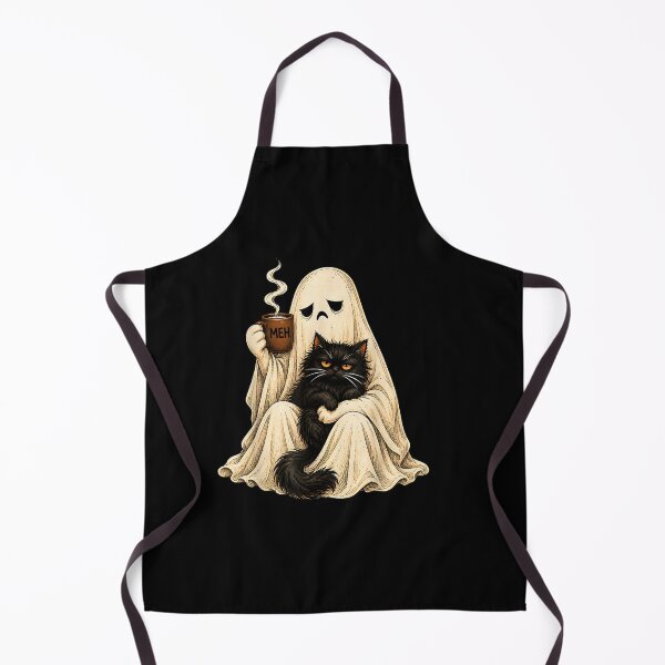 Item preview, Grumpy Ghost Black Cat Coffee Vintage Halloween Men Women designed and sold by Juansustait.