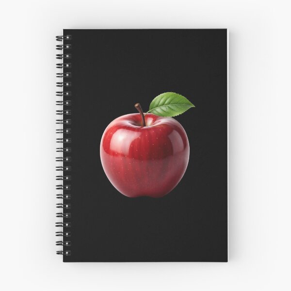 Item preview, Glossy Red Apple with Green Leaf Fruit Illustration designed and sold by SmallDart Creations.