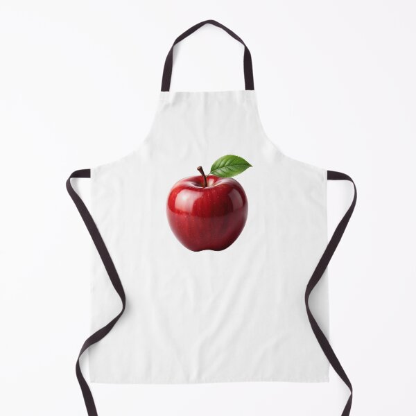 Item preview, Glossy Red Apple with Green Leaf Fruit Illustration designed and sold by SmallDart Creations.