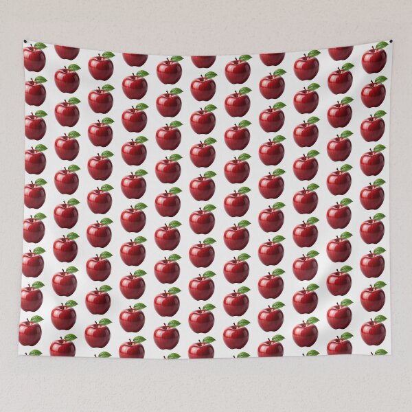 Item preview, Glossy Red Apple with Green Leaf Fruit Illustration designed and sold by SmallDart Creations.