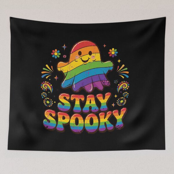 Item preview, Rainbow Pride Ghost – Stay Spooky Cute LGBTQ Halloween designed and sold by Moad Fahim.