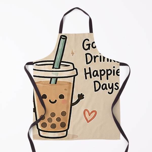 Item preview, Cute Bubble Tea Sticker – Good Drinks Happier Days | Kawaii Boba designed and sold by Sara-Ai.
