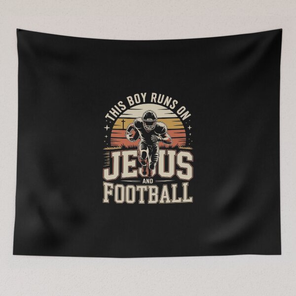 Item preview, This Boy Runs on Jesus and Football   designed and sold by jkrphoto.