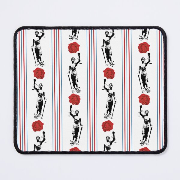 Item preview, Lady Justice & Red Rose Stripes on White designed and sold by Digitalmyth's Designs.