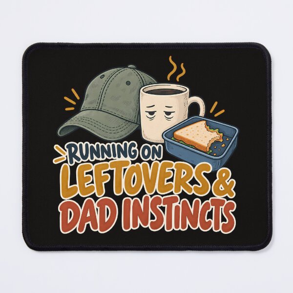 Item preview, Running on Leftovers & Dad Instincts – Funny Dad Humor designed and sold by MiSuPa Studio.