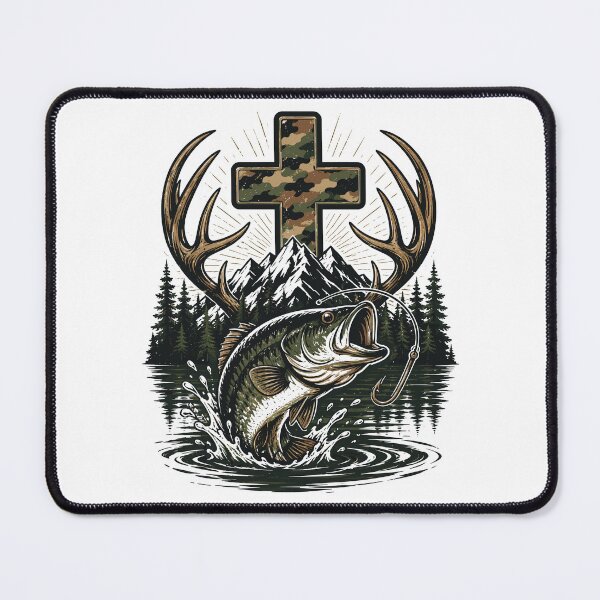 Item preview, Jesus Christian Hunting Fishing Faith Outdoor designed and sold by roni-harbor.