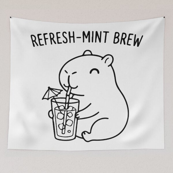 Item preview, Cool Capybara Iced Coffee - Cute Animal Drinking Iced Tea designed and sold by Brexmore3.