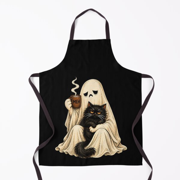 Item preview, Grumpy Ghost Black Cat Coffee Vintage Halloween Men Women  designed and sold by MatherFisher.