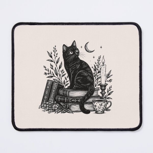 Item preview, Black Cat And Books designed and sold by VibeInkDesign.