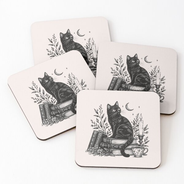 Item preview, Black Cat And Books designed and sold by VibeInkDesign.