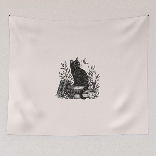 Item preview, Black Cat And Books designed and sold by VibeInkDesign.