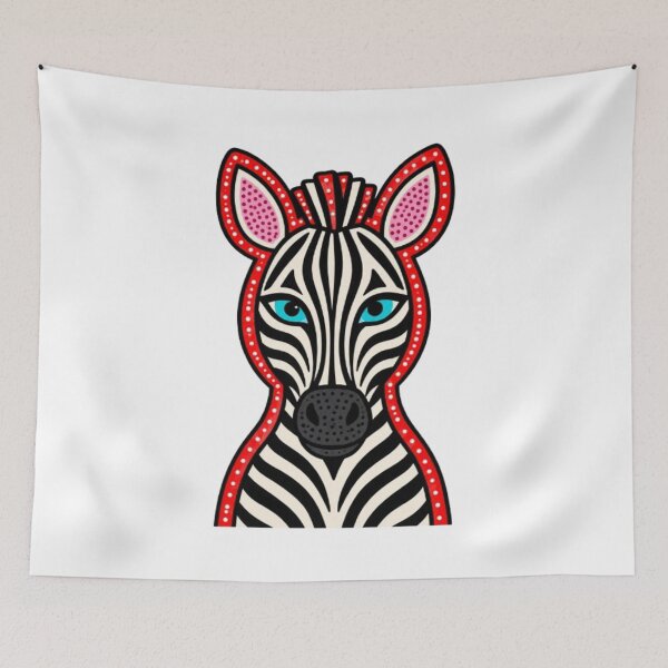 Item preview, Colorful Tribal Zebra Face Art Illustration designed and sold by Snurly.