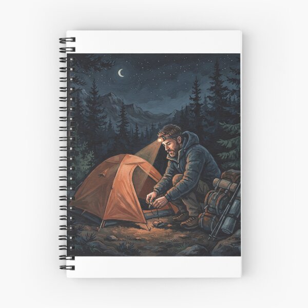 Item preview, Backpacker By The Tent At Night designed and sold by eduardoroa22.