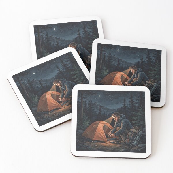 Item preview, Backpacker By The Tent At Night designed and sold by eduardoroa22.