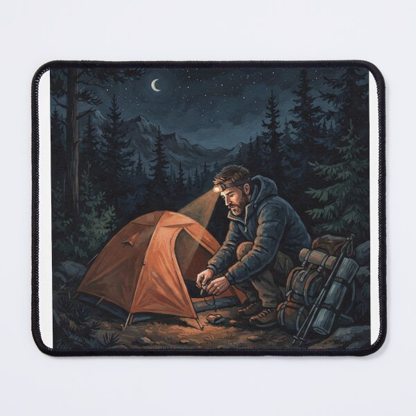 Item preview, Backpacker By The Tent At Night designed and sold by eduardoroa22.