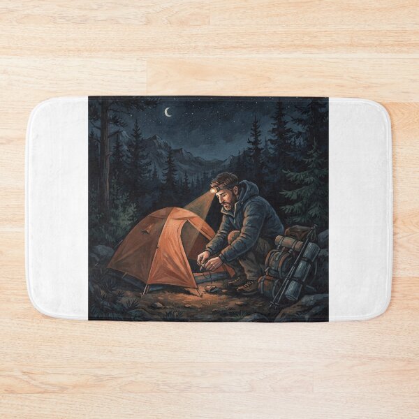 Item preview, Backpacker By The Tent At Night designed and sold by eduardoroa22.