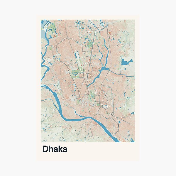 Item preview, Dhaka Minimalistic Map Art designed and sold by MapsNerd.