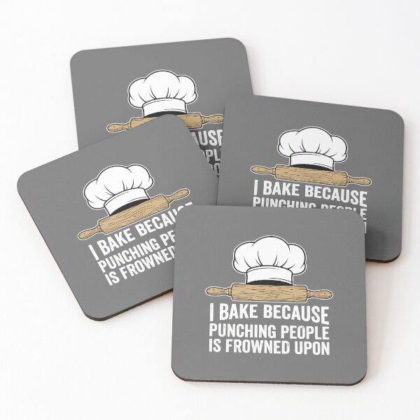 Item preview, I Bake Because Punching People Is Frowned Upon Humorous Baker Chef Cooking designed and sold by SofiBlair.
