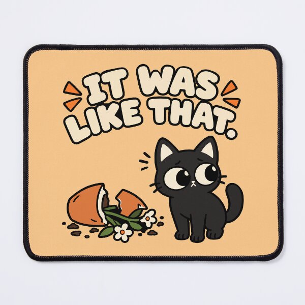 Item preview, It Was Like That Funny Black Cat designed and sold by MewMade.