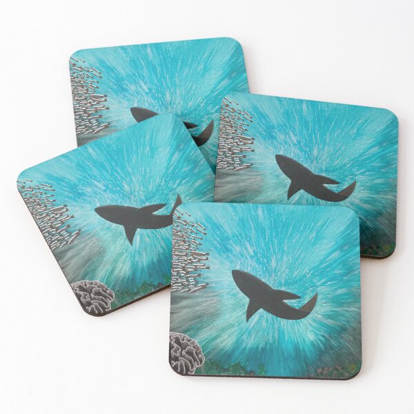 Item preview, Shark rising to the surface and hunting a school of fish designed and sold by Ccrisart75-.