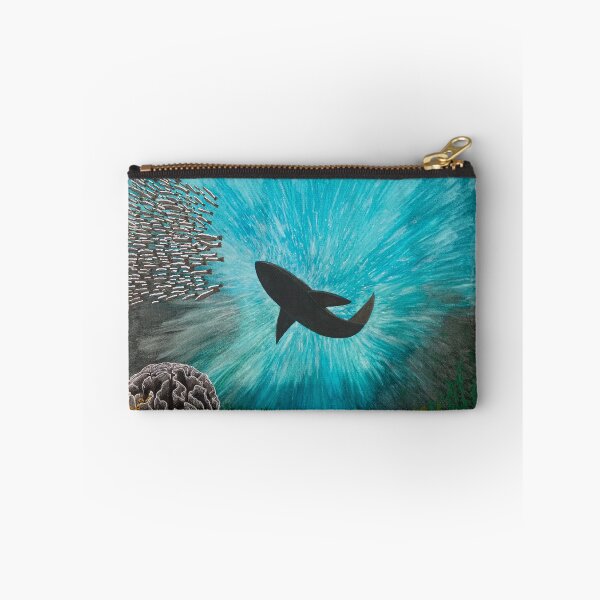 Item preview, Shark rising to the surface and hunting a school of fish designed and sold by Ccrisart75-.