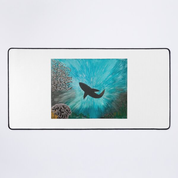 Item preview, Shark rising to the surface and hunting a school of fish designed and sold by Ccrisart75-.