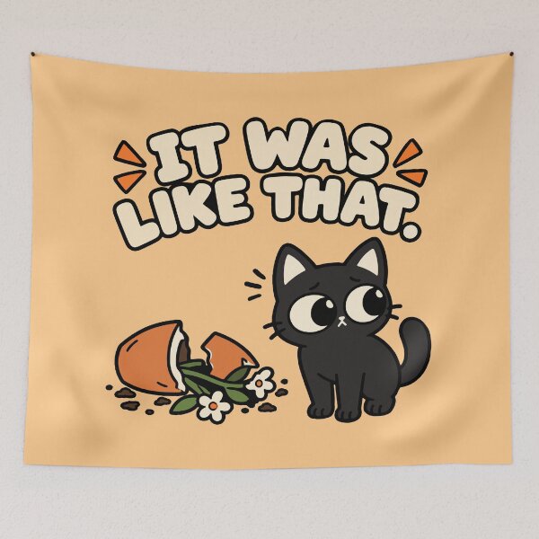 Item preview, It Was Like That Funny Black Cat designed and sold by MewMade.
