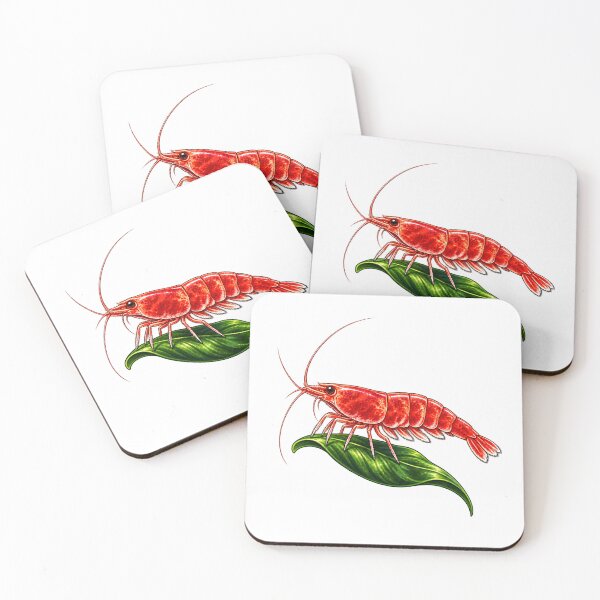 Item preview, Shrimp Keeper Gift – Cherry Shrimp on a Leaf designed and sold by UrbanCanvvas.