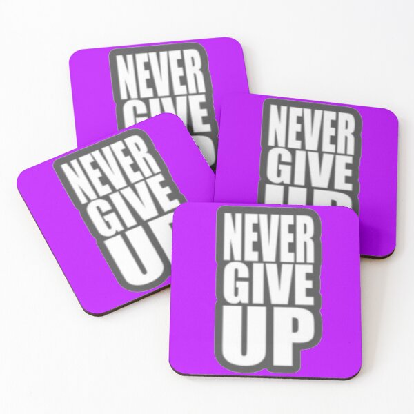 Item preview, Never Give Up Minimalist Bold Block Typography Sticker designed and sold by Scro-Ciob-Shop.