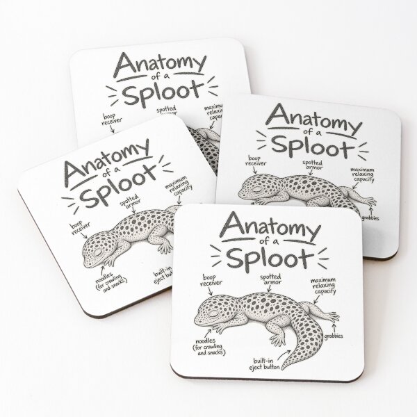 Item preview, Anatomy of a Sploot – Leopard Gecko designed and sold by threadandfangs.